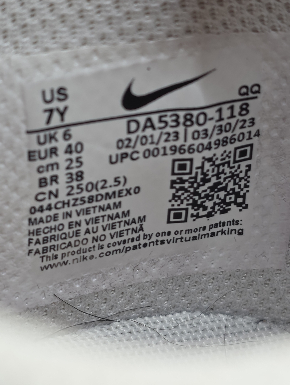 💕 Nike Court Legacy DA5380-118 Youth 7Y White Pink Unisex Kids Sneaker - Picture 8 of 8